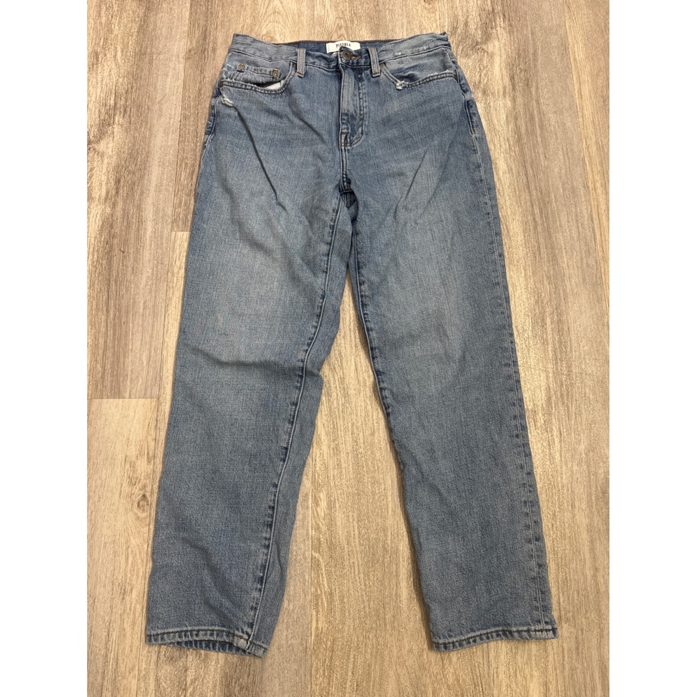 Pistola Womens High Rise Straight Leg Relaxed Jeans Medium Wash Blue Size‎ 28